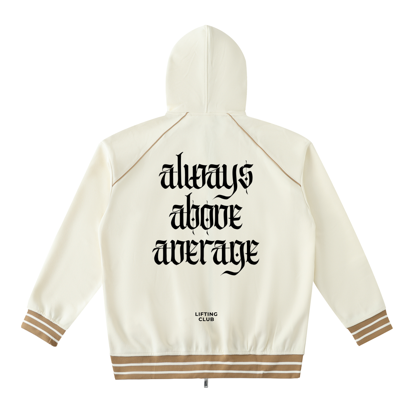 Striped Trim Zip-Up Hoodie