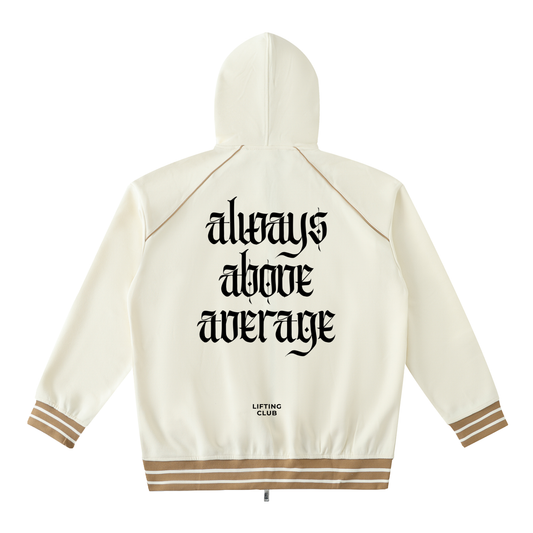 Striped Trim Zip-Up Hoodie